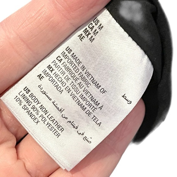 I.N.C Womens Faux Leather Wrap A-line Skirt Black Button Details Stretchy Sz M - Picture 6 of 6